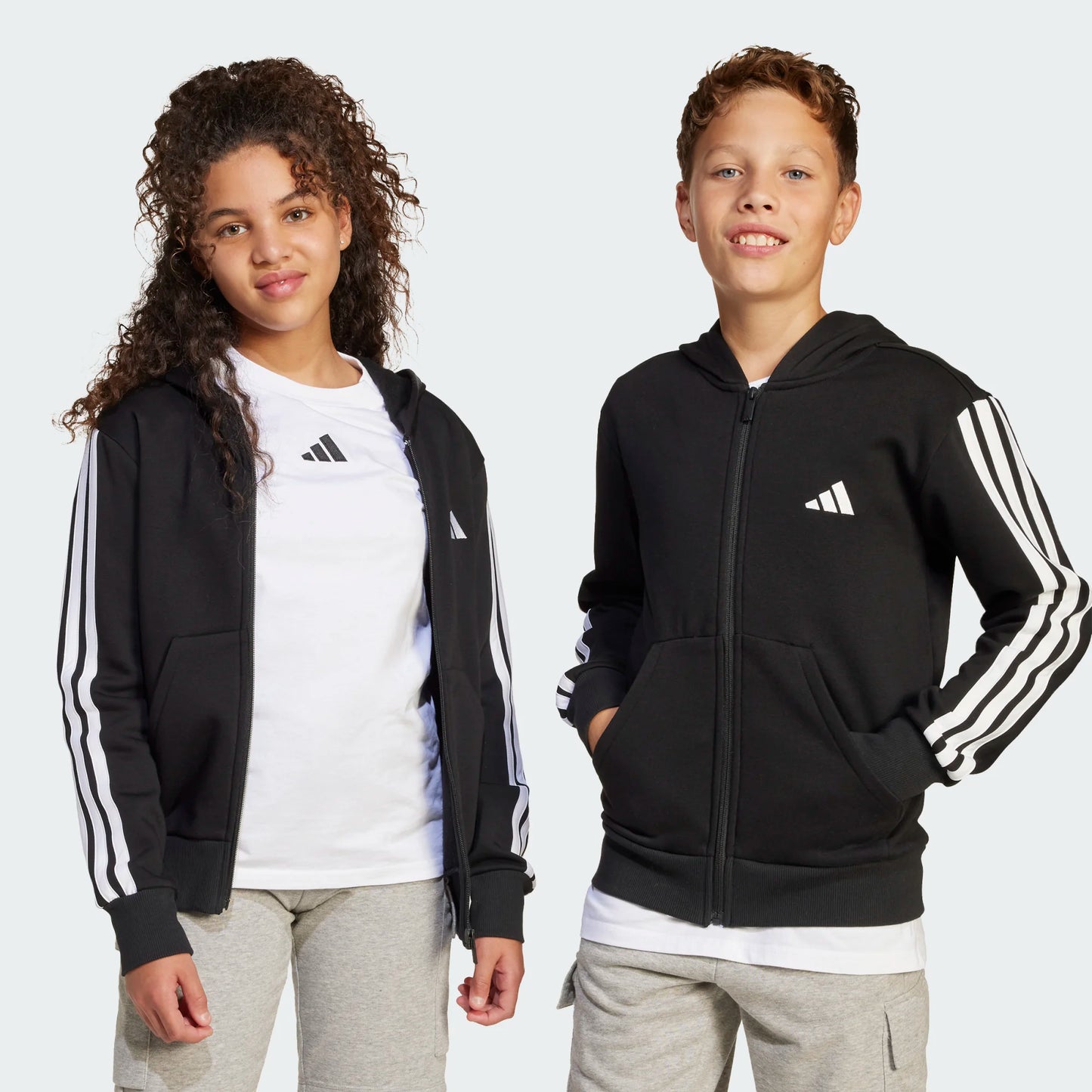 ADIDAS FELPA K JD6494 BLACK/WHITE