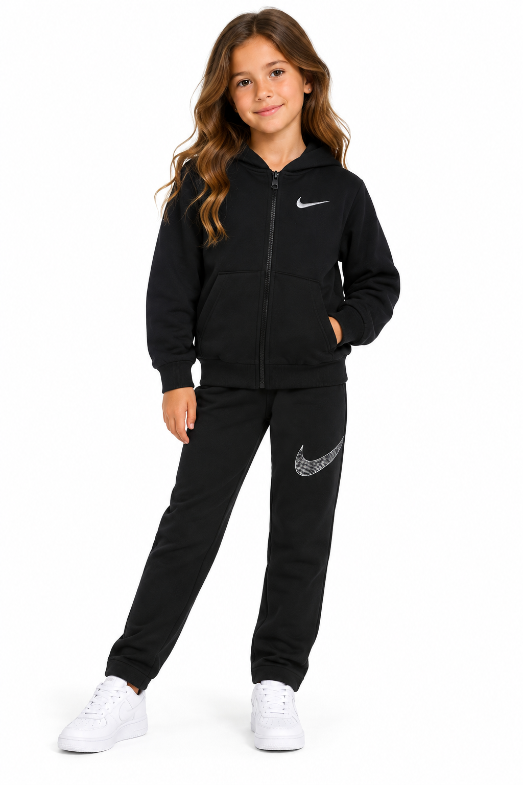 NIKE COMPLETO FELPA CON CAPPUCCIO E LEGGINGS SHINE BAMBINA 36M459-023