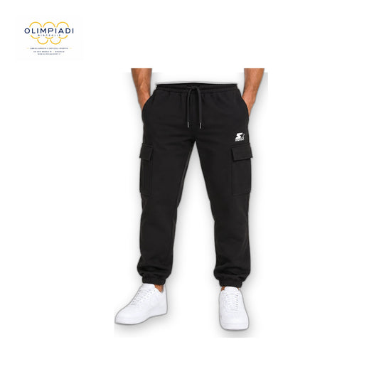 PANTALONI M 74167  CARGO NERO