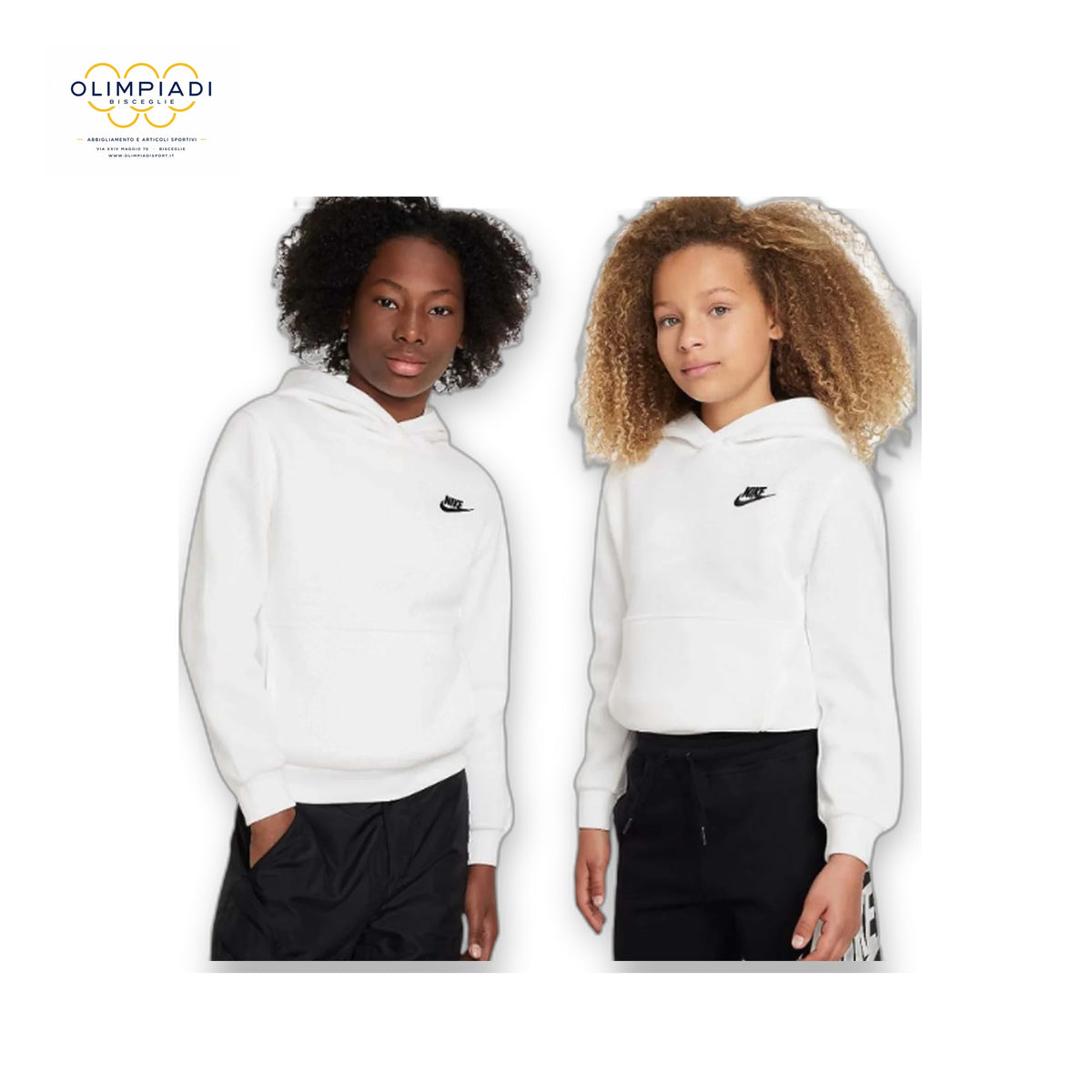 NIKE FLEECE FELPA COTONE - FD3000-100