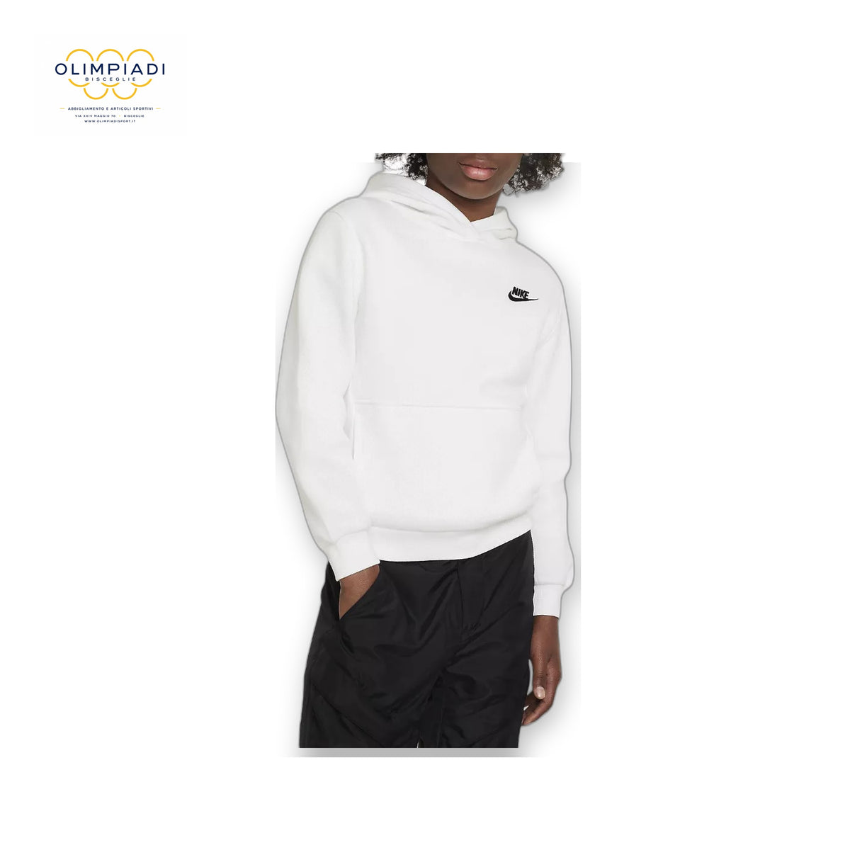 NIKE FLEECE FELPA COTONE - FD3000-100