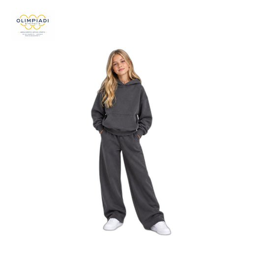 CONVERSE TUTA FELPA CAPPUCCIO E PANTALONE BAMBINA 4CK121-GDA