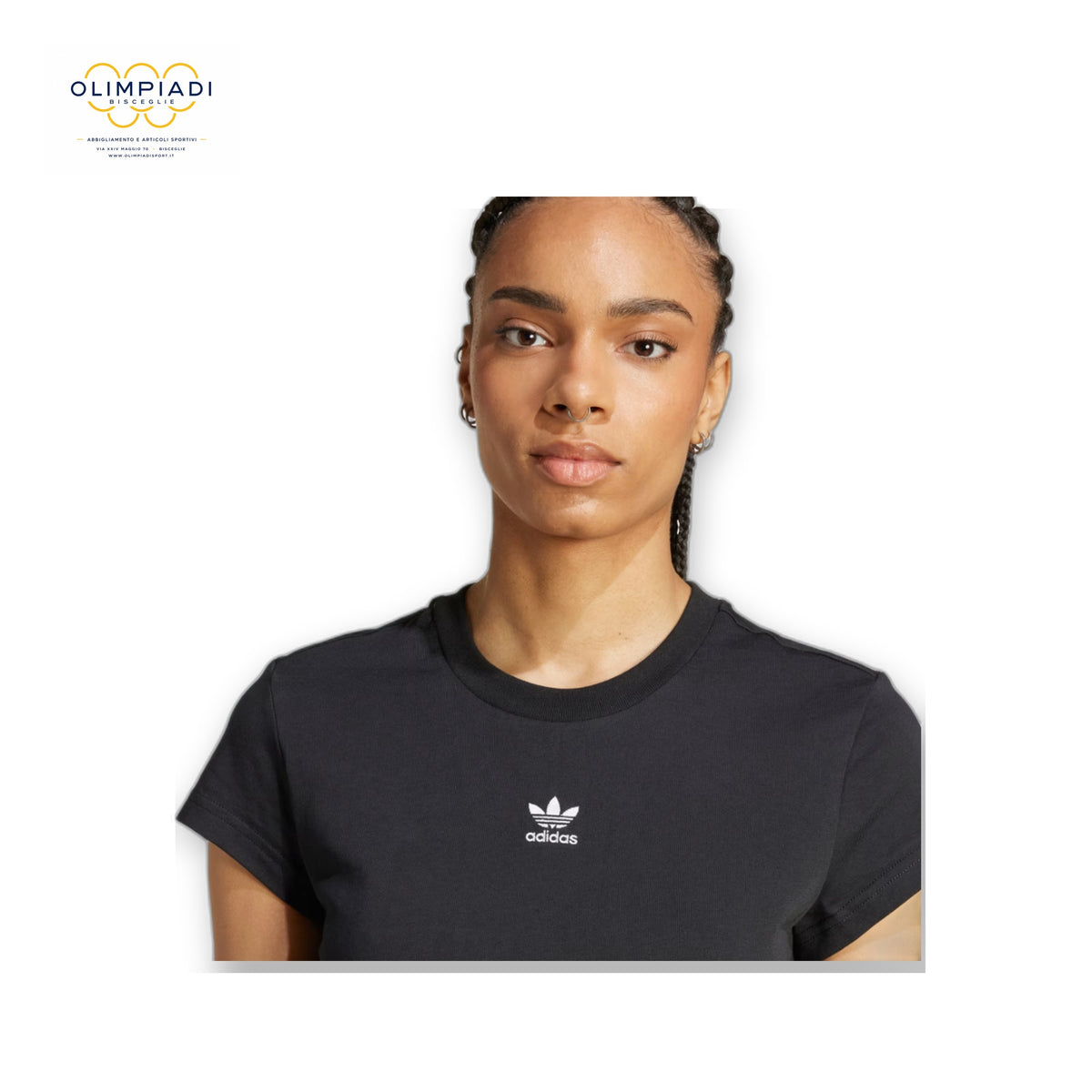 ADIDAS IW5707 ESSENTIALS SLIM TEE DONNA NERA