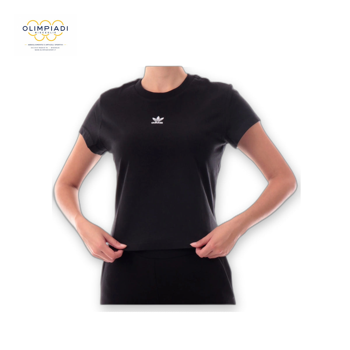 ADIDAS IW5707 ESSENTIALS SLIM TEE DONNA NERA