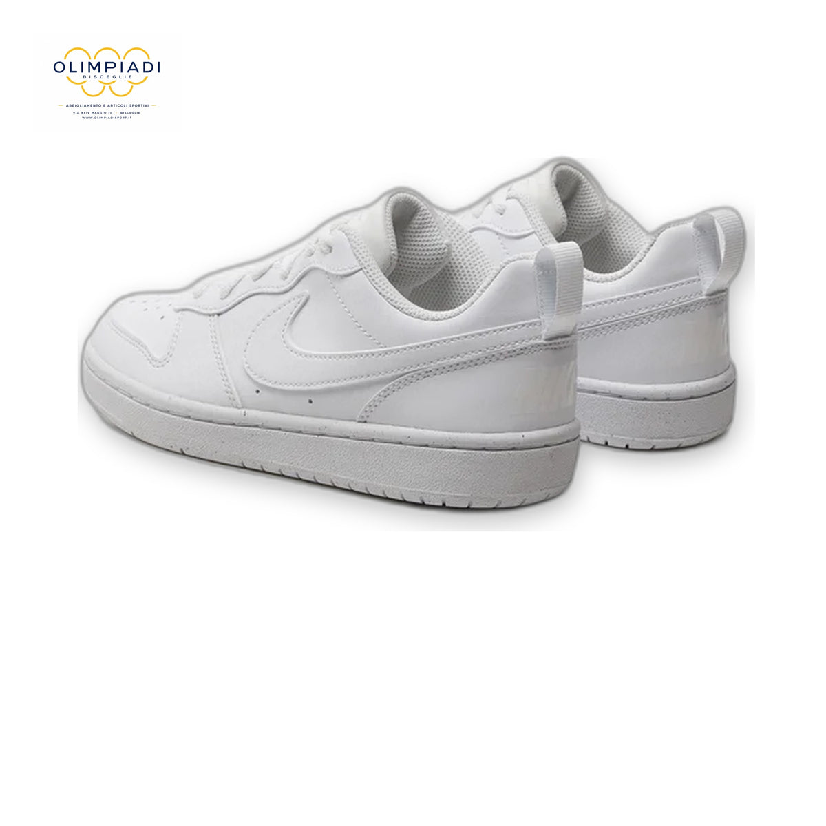 NIKE SNEAKERS COURT BOROUGH LOW RECRAFT GS BAMBINO BIANCO DV5456-106