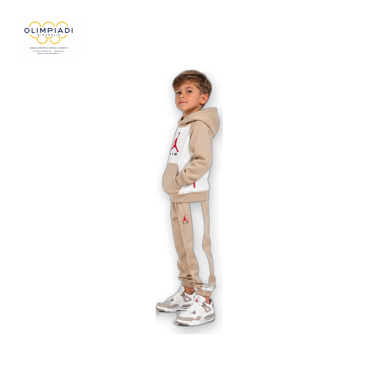 JORDAN TUTA FELPA CAPPUCCIO MJ AIR HBR BAMBINO 85G184-X0L