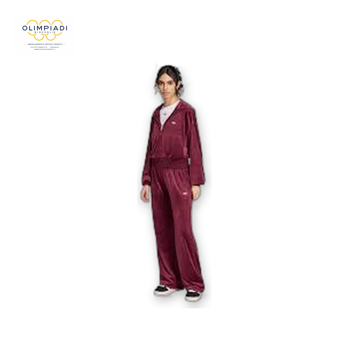 ADIDAS KQ9252 ESSENTIALS VELOUR TRACK TOP DONNA MAROON