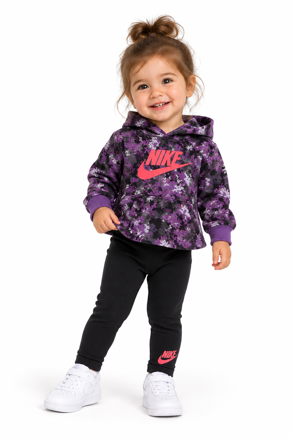 NIKE COMPLETO FELPA CON CAPPUCCIO E LEGGINGS FRESH CUT NEONATA 16M177-023