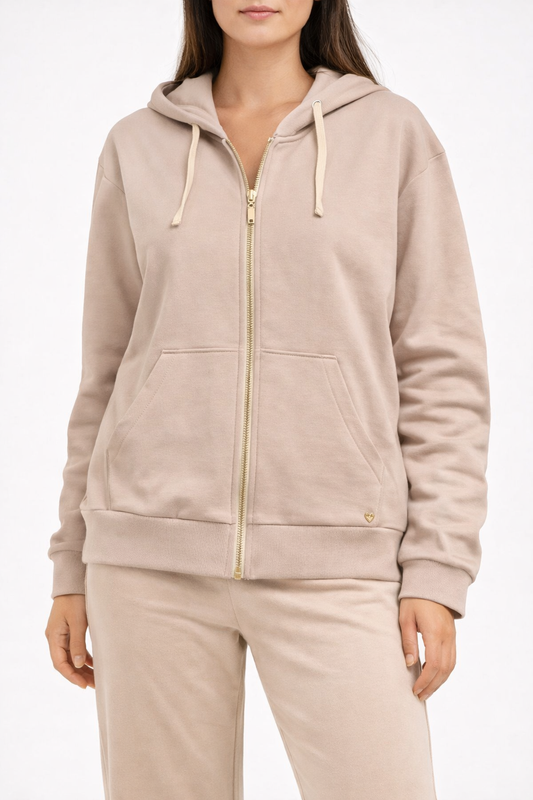 FELPA ZIP W OV-285 BEIGE