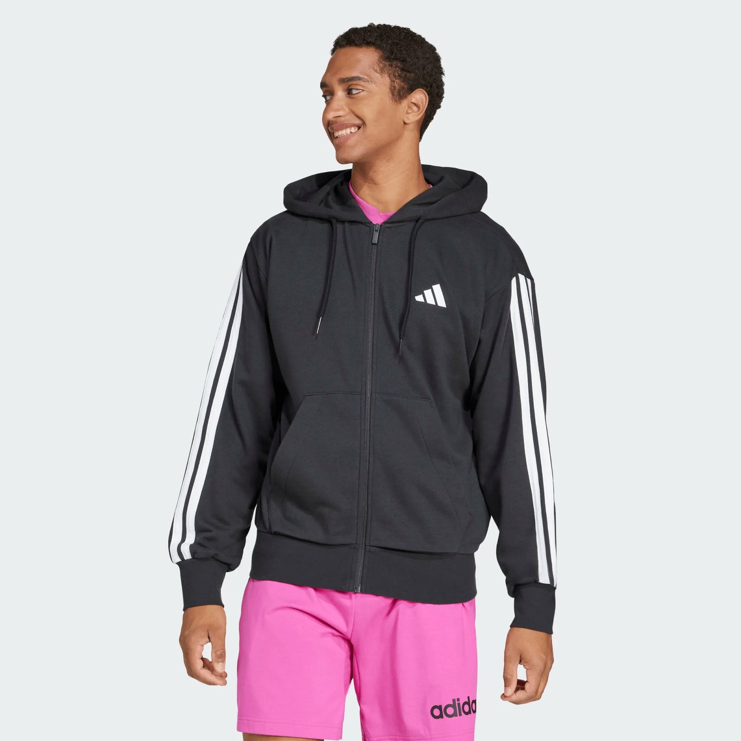 ADIDAS M 3S FT FZ HD BLACK/WHITE (JD1877)