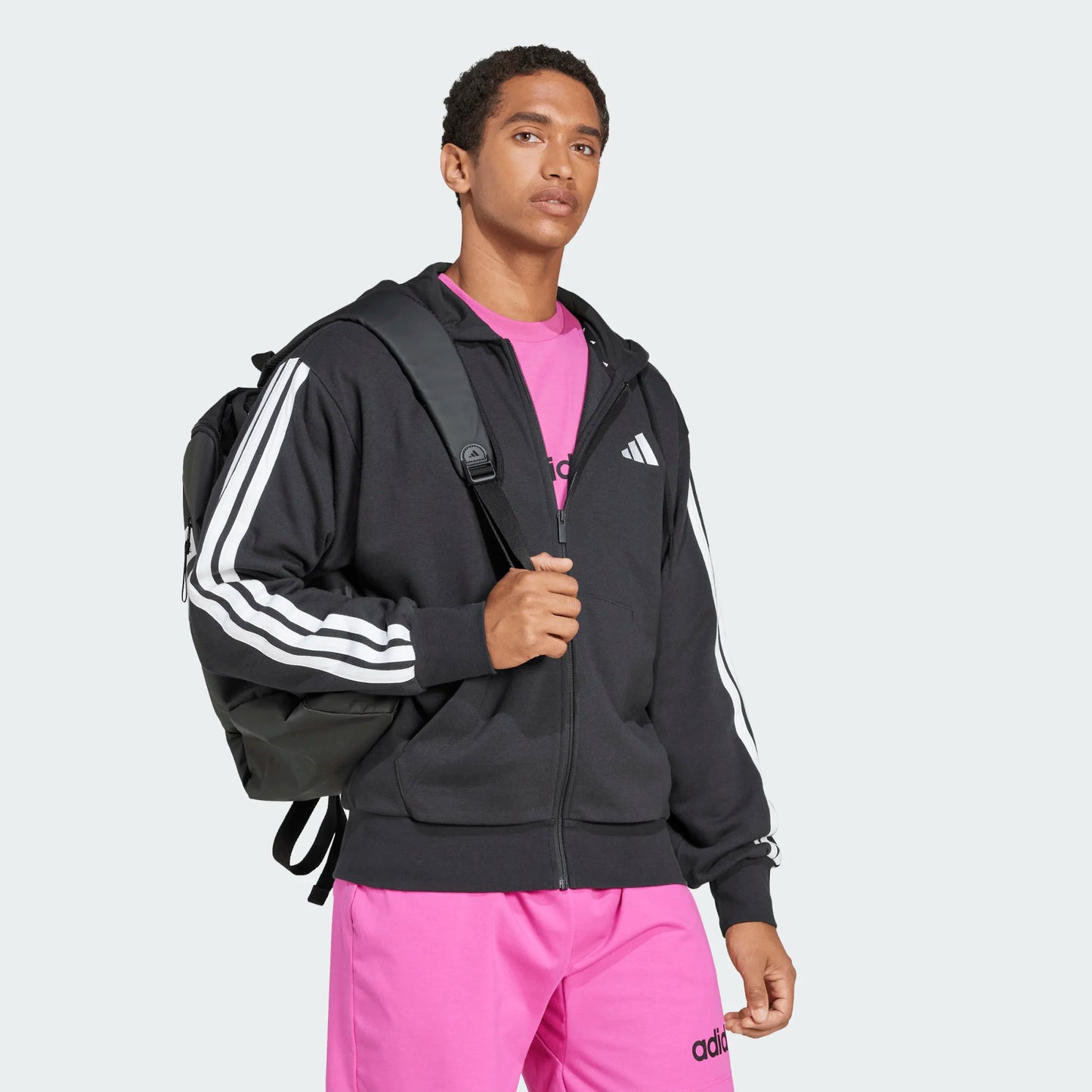 ADIDAS M 3S FT FZ HD BLACK/WHITE (JD1877)