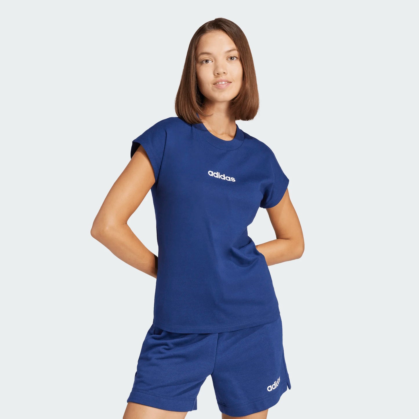 ADIDAS W LIN SJ T DKBLUE/WHITE (JG8658)