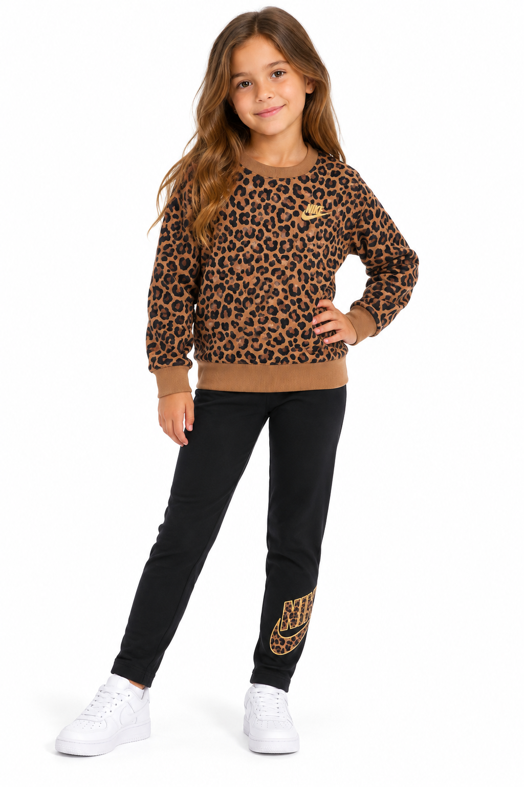NIKE COMPLETO FELPA E LEGGINGS FLEECE BAMBINA 36I278-023